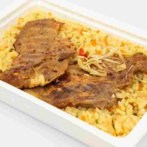 E-Ceafa de porc la gratar,pilaf de orez,muratura