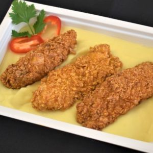 B-Crispy de pui, cartofi piure